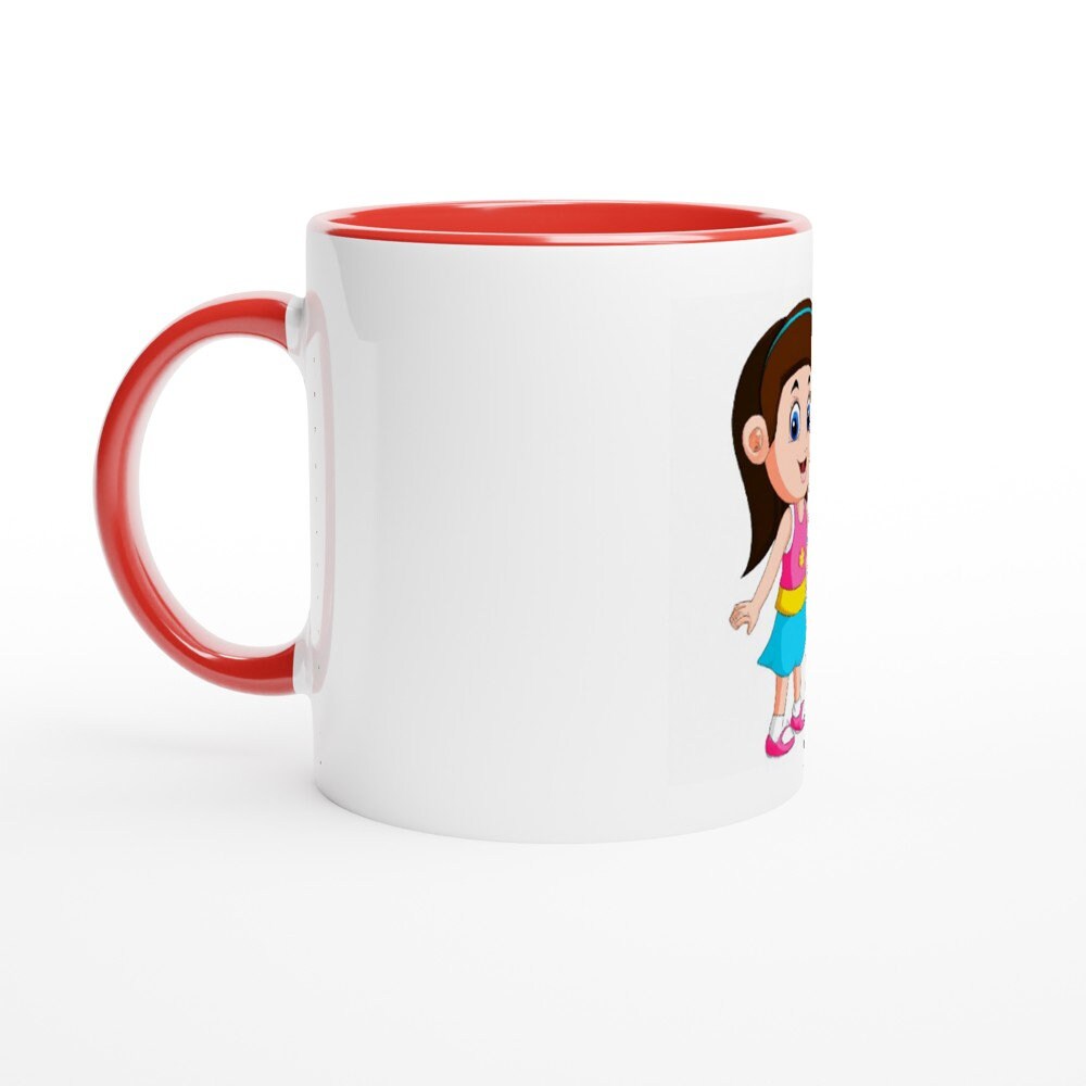 White 11oz Ceramic Mug with Color Inside - Kids