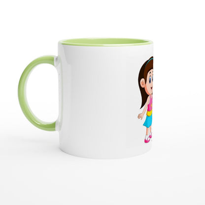 White 11oz Ceramic Mug with Color Inside - Kids