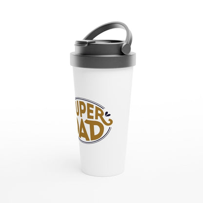 Super Dad - White 15oz Stainless Steel Travel Mug