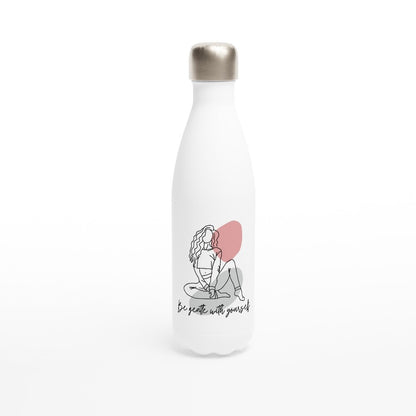 Self Love - White 17oz Stainless Steel Water Bottle