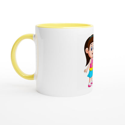 White 11oz Ceramic Mug with Color Inside - Kids