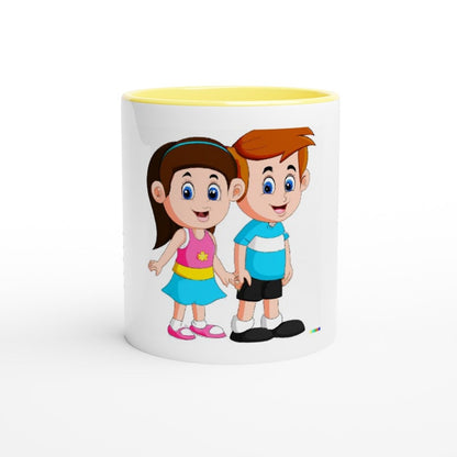 White 11oz Ceramic Mug with Color Inside - Kids