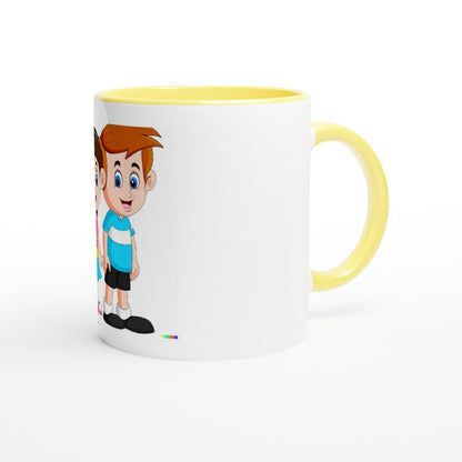 White 11oz Ceramic Mug with Color Inside - Kids