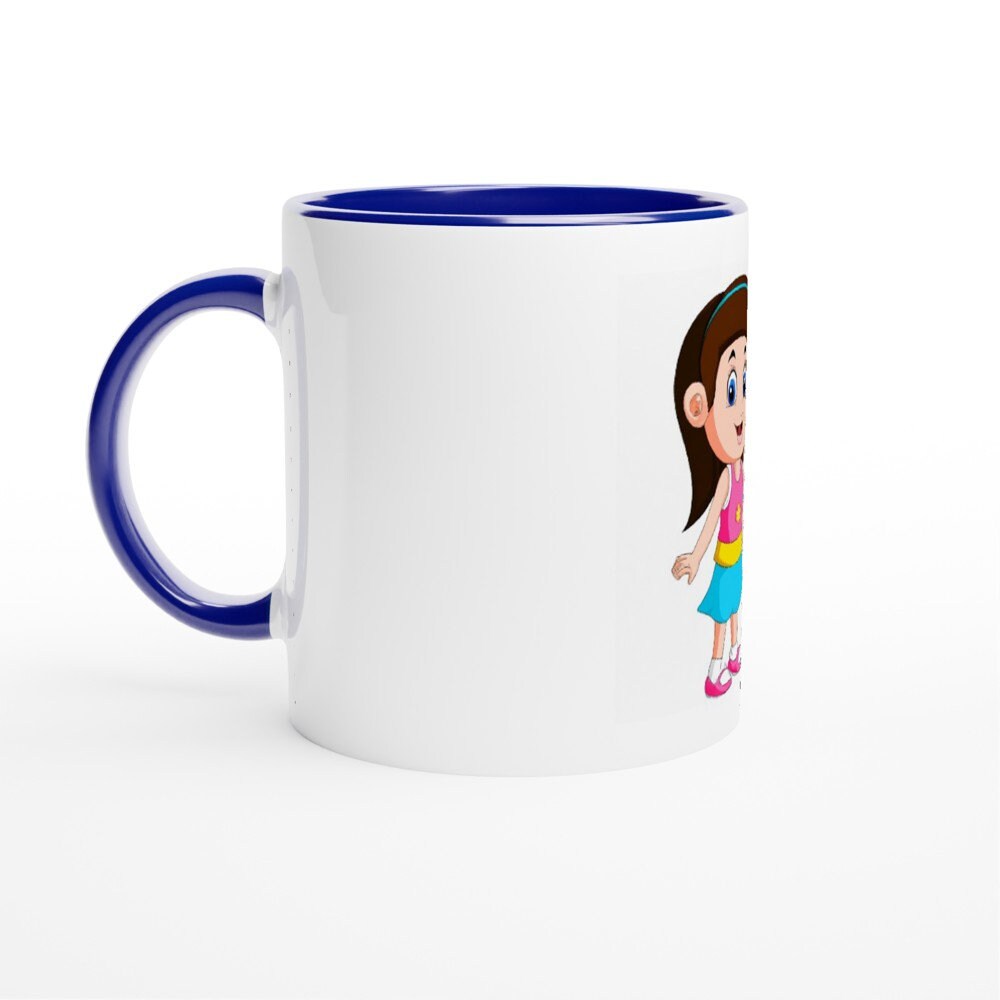 White 11oz Ceramic Mug with Color Inside - Kids