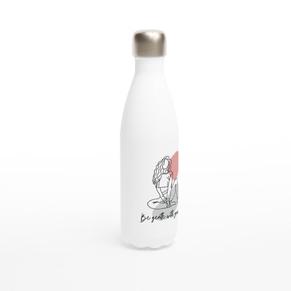 Self Love - White 17oz Stainless Steel Water Bottle