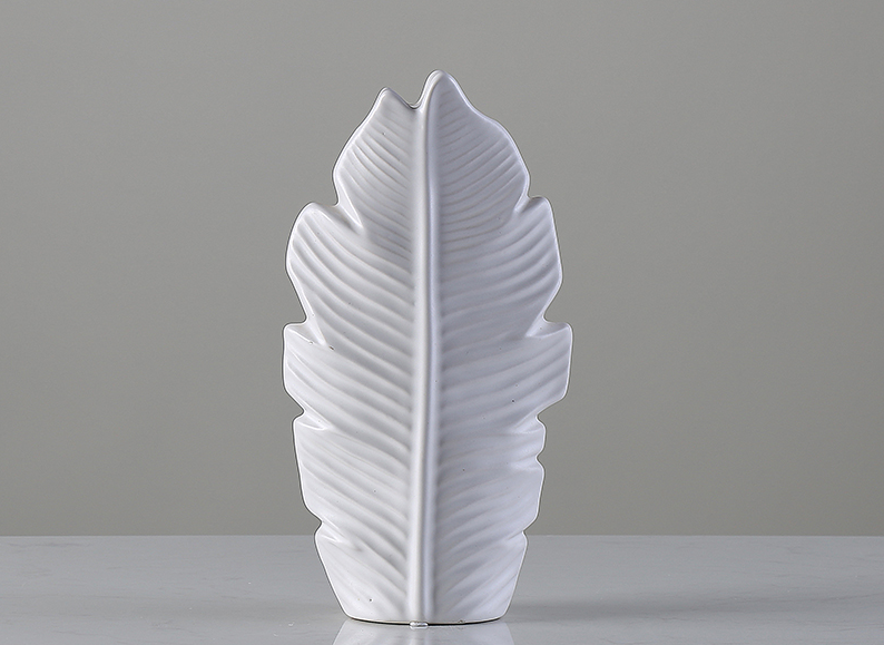 Matte White Maple Leaf Vase