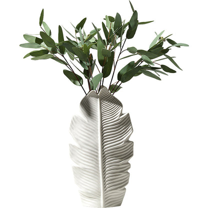 Matte White Maple Leaf Vase