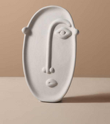 White oval face flower vase