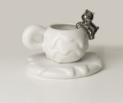 Bear Snowball Mug Set - Cream White