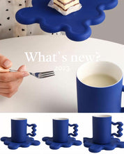 Classy blue saucer and cup set