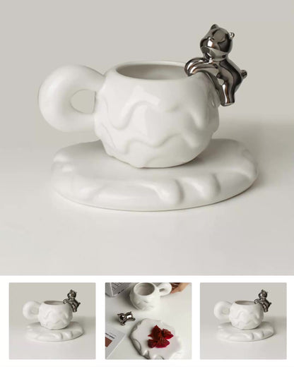 Bear Snowball Mug Set - Cream White